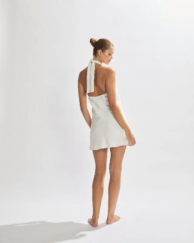 Mandy Mini Halter Dress Ivory