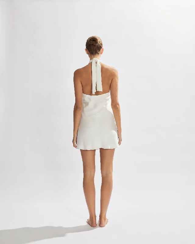 Mandy Mini Halter Dress Ivory