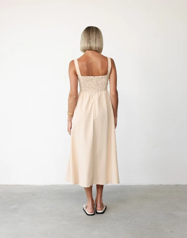 Mariel Midi Dress (Beige)