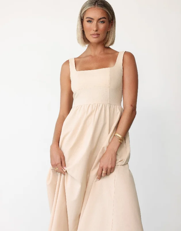 Mariel Midi Dress (Beige)