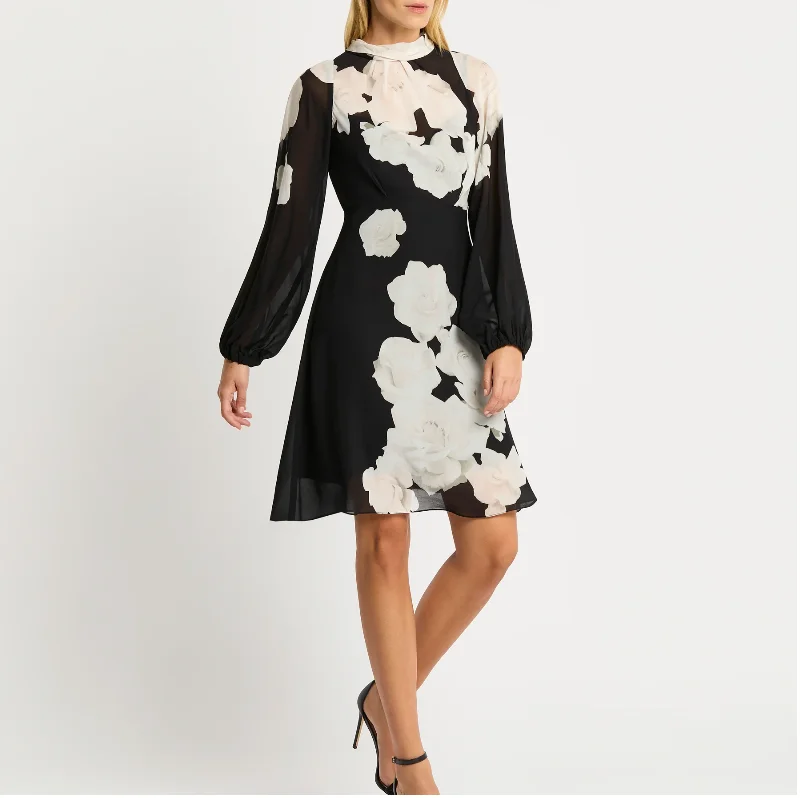 MOSS & SPY TRINITY DRESS - BLACK/IVORY