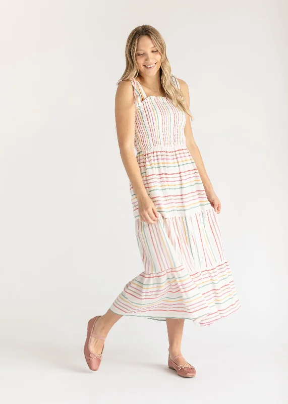 Tie Strap Sleeveless Smocked Maxi Dress - FINAL SALE