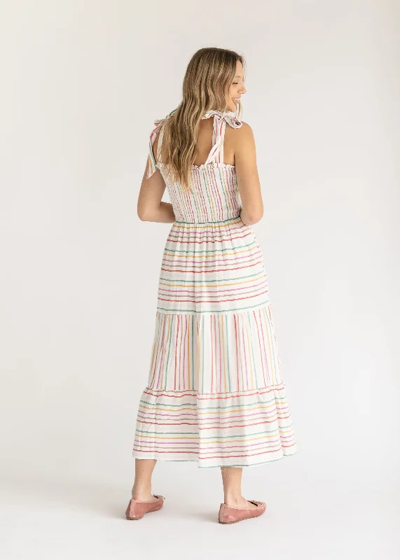 Tie Strap Sleeveless Smocked Maxi Dress - FINAL SALE