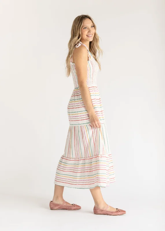 Tie Strap Sleeveless Smocked Maxi Dress - FINAL SALE