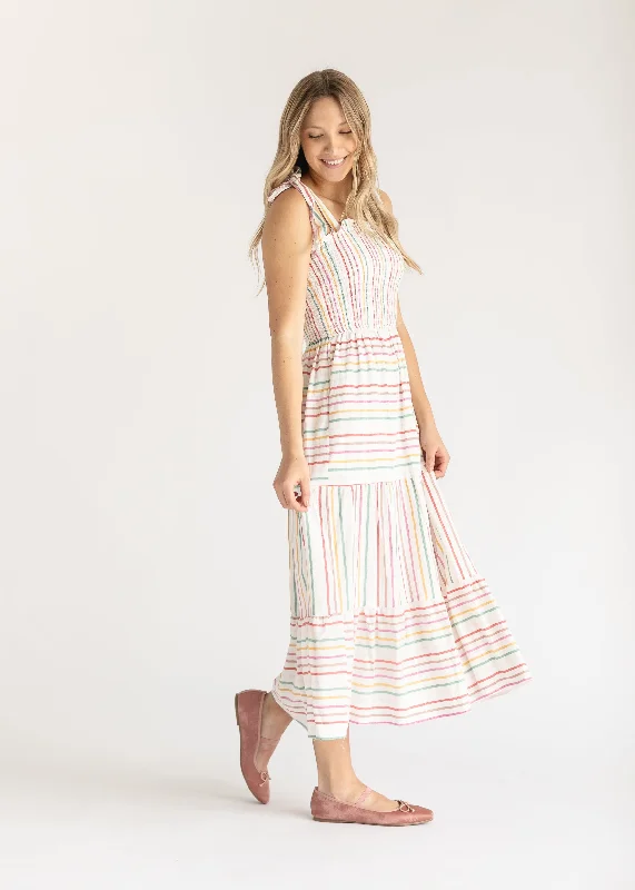 Tie Strap Sleeveless Smocked Maxi Dress - FINAL SALE