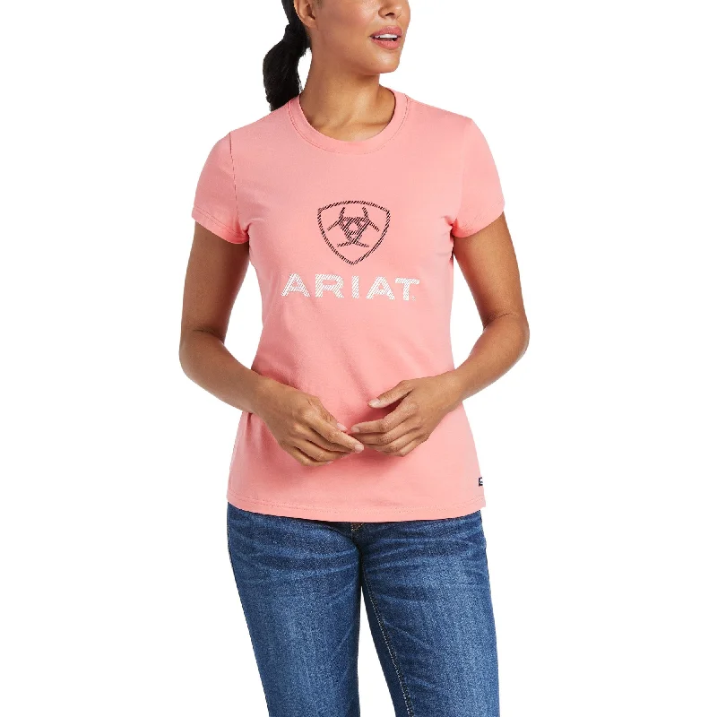 10035450 Ariat Women's HD Logo Tee Orange Glaze