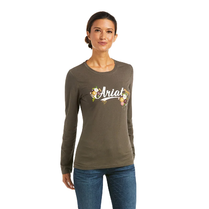 10037058 Ariat Women's Flora Fauna Logo LS T-Shirt