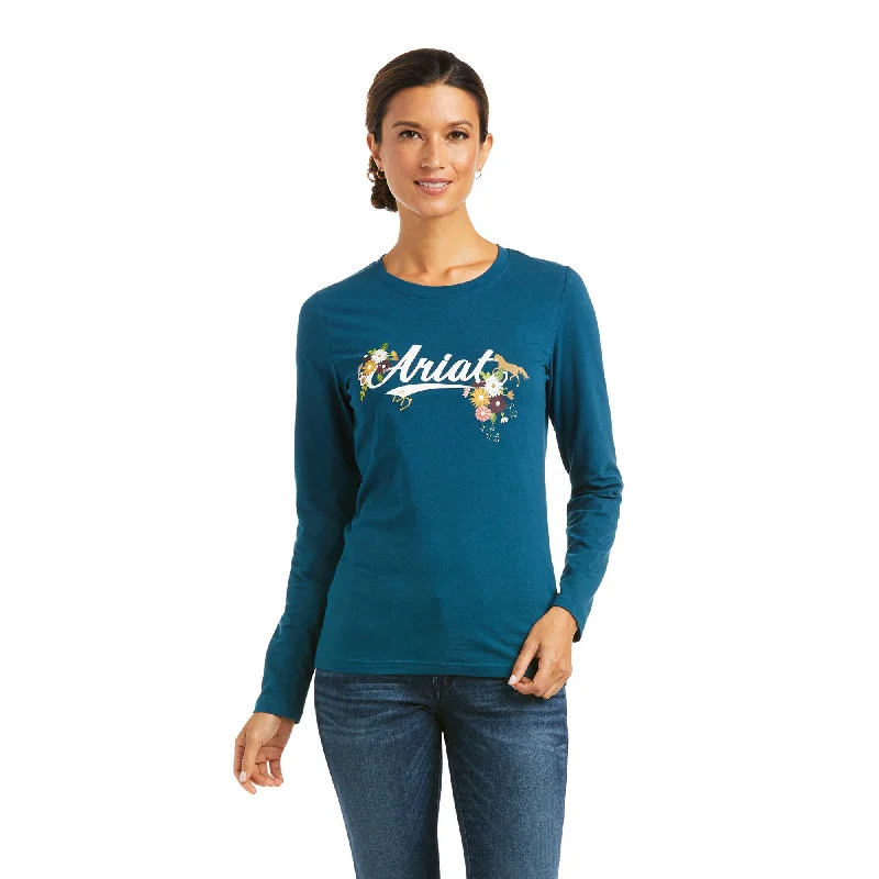 10037668 Ariat Women's Flora Fauna Logo LS T-Shirt