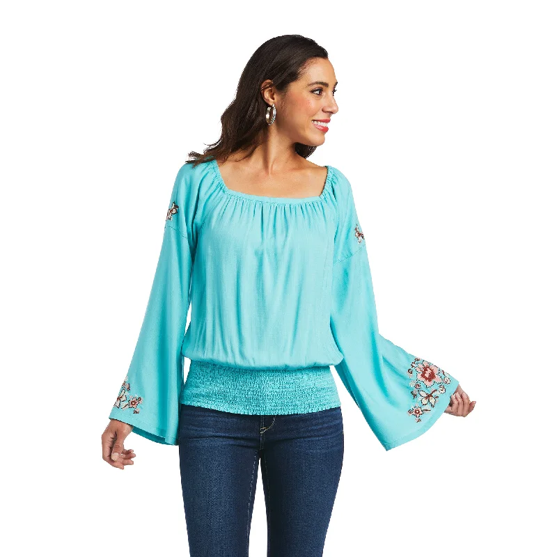 10040526 Ariat Wms Chica Del Vallie LS Top Amazonite