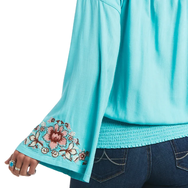 10040526 Ariat Wms Chica Del Vallie LS Top Amazonite