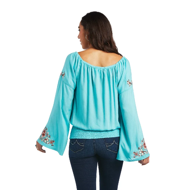 10040526 Ariat Wms Chica Del Vallie LS Top Amazonite