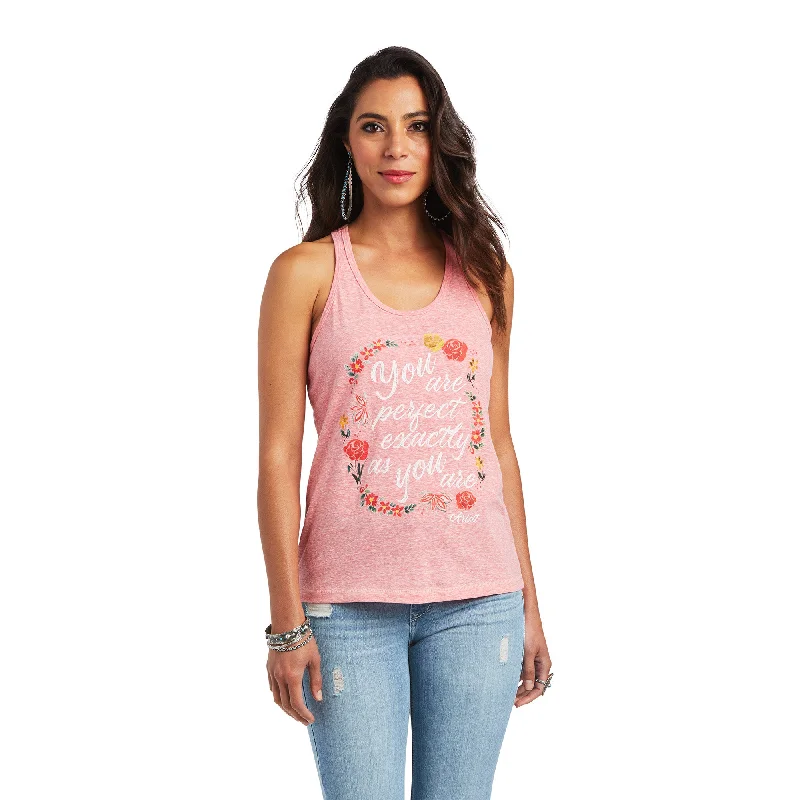 10040617 Ariat Wms Perfect Sleeveless Tank Coral Paradise