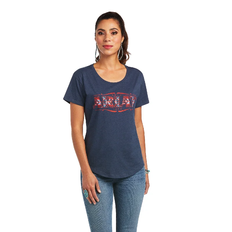 10040982 Ariat Wmns Sonora Navy Tee