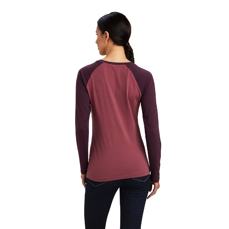 10041354 Ariat Wms LS Tee Mulberry/Nostalgia Pink