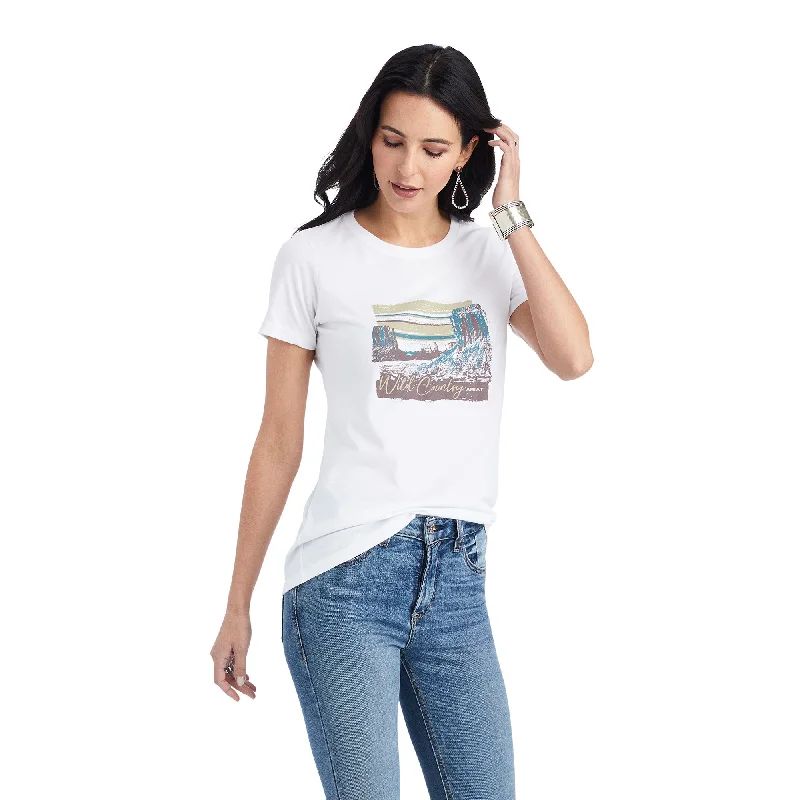 10042717 Ariat Wms Cross Stitch ss Tee Sunset