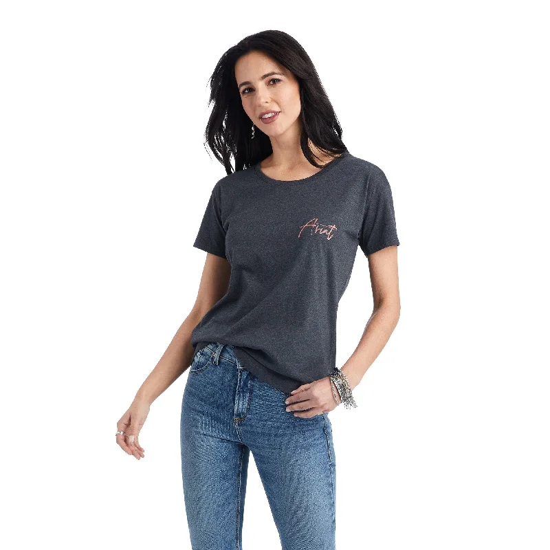 10042725 Ariat Wms Lockup ss Tee Charcoal Heather