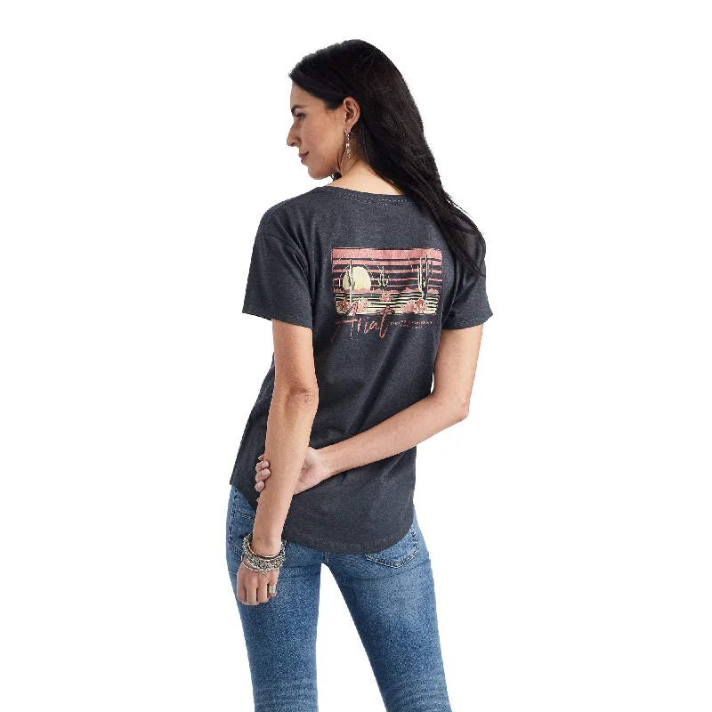 10042725 Ariat Wms Lockup ss Tee Charcoal Heather