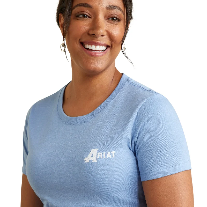 10042787 Ariat Wms Desert Flag SS T-Shirt Blue Heather