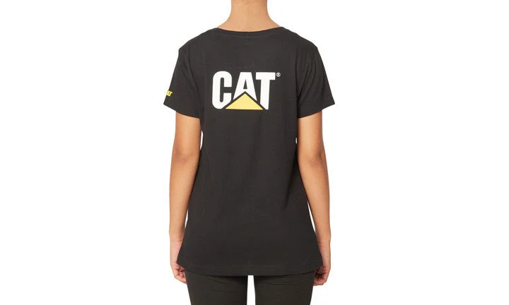 1010009 CAT Women's Trademark Tee Black