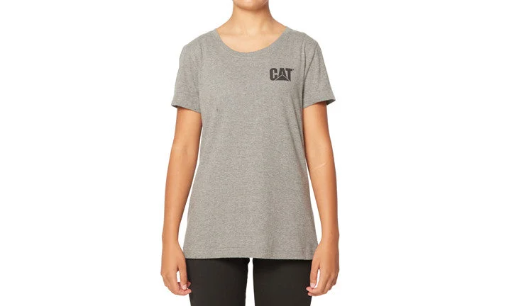 1010009 CAT Women's Trademark Tee Grey