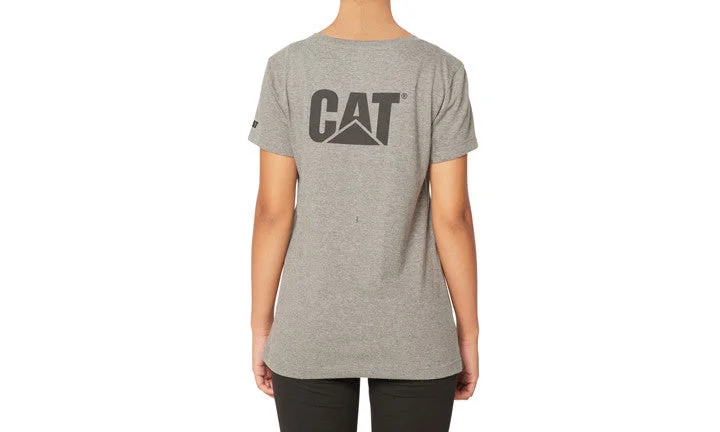 1010009 CAT Women's Trademark Tee Grey