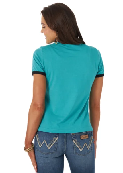 112317132 Wrangler Wmns Teal Bison T-Shirt