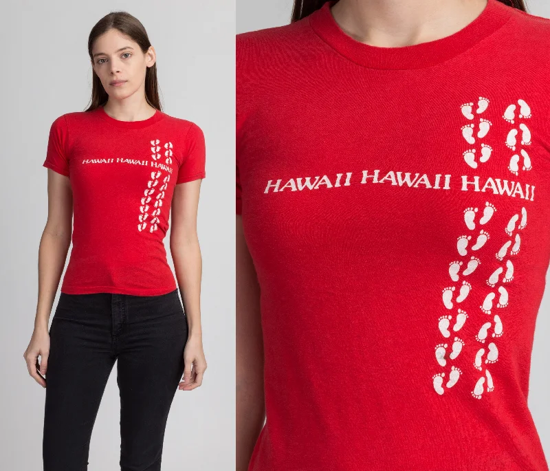 80s Hawaii Footprint T Shirt - XXS