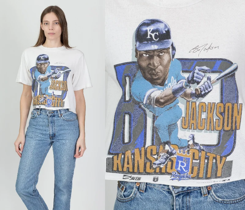 90s Bo Jackson Kansas City Royals MLB Cropped Tee - Medium