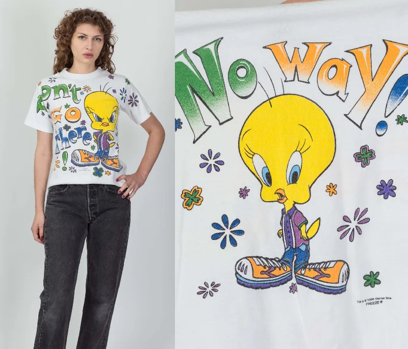 90s Tweety Bird ""Don't Go There!"" T Shirt - Small