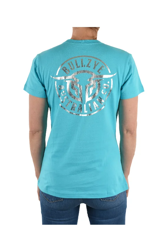 BCP2503002 Bullzye Women's Bullring Tee Aqua