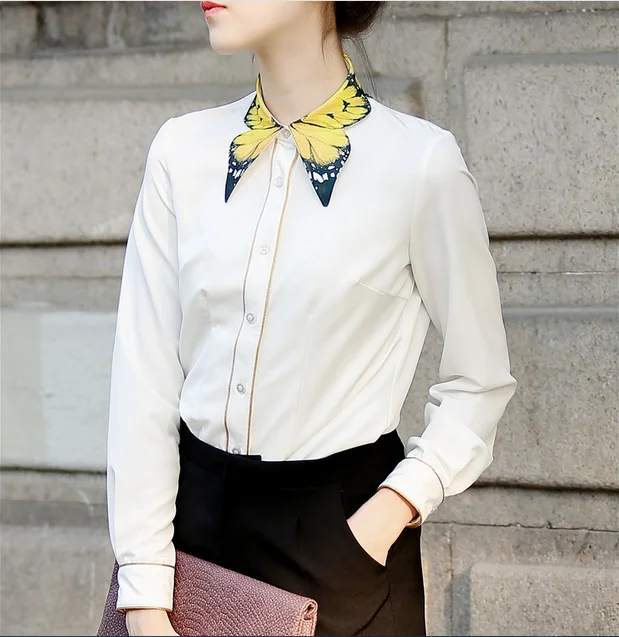 Retro cute Butterfly collar blouse shirt  YV8059