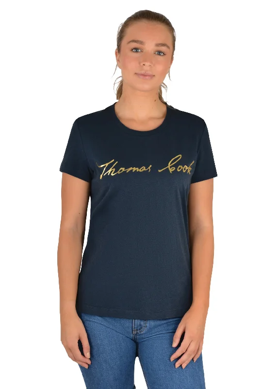 T2S2515074 Wmns Navy Script Tee