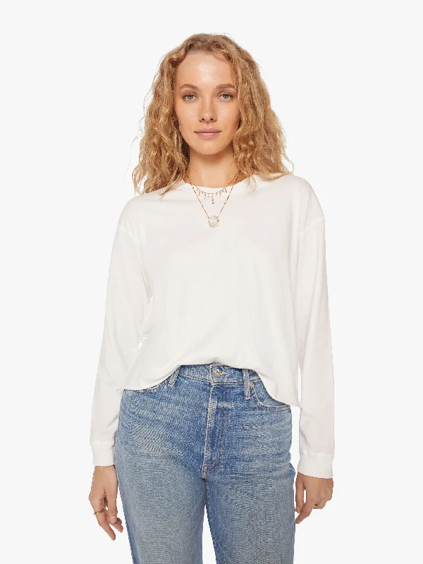 The L/S Slouchy Cut Off - Bright White