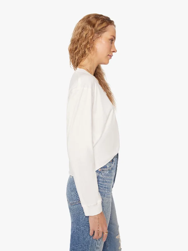 The L/S Slouchy Cut Off - Bright White