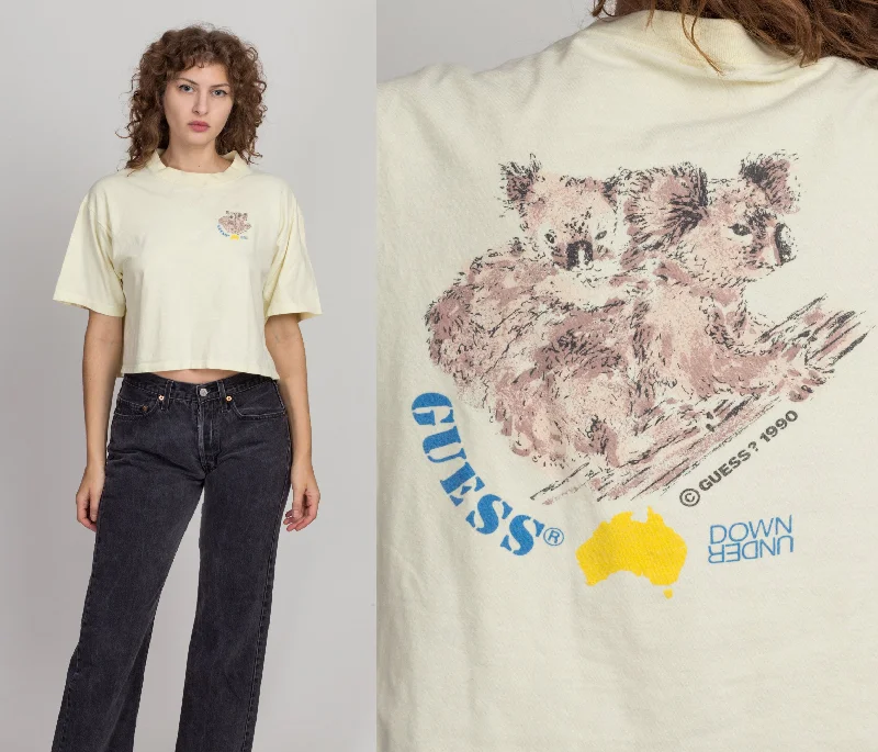 Vintage 90s Guess Jeans ""Down Under"" Cropped T Shirt - Extra Large