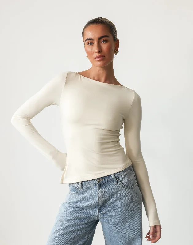 Amanda Long Sleeve Top (Oat)