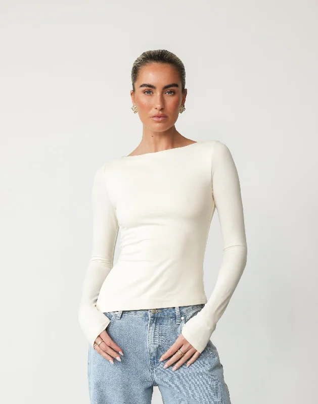 Amanda Long Sleeve Top (Oat)