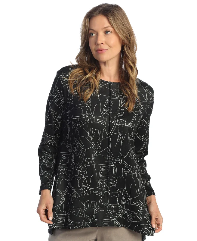 Jess & Jane FB8-1864 Women's Kit Cat Tunic - Black & White