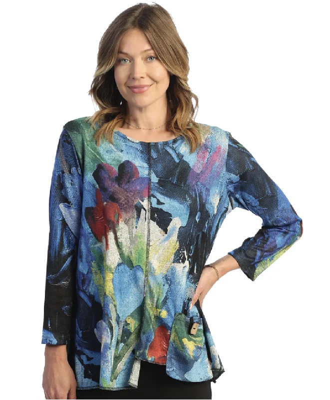 Jess & Jane FB2-1741 Women's  Morning Glory Brushed Knit Tunic