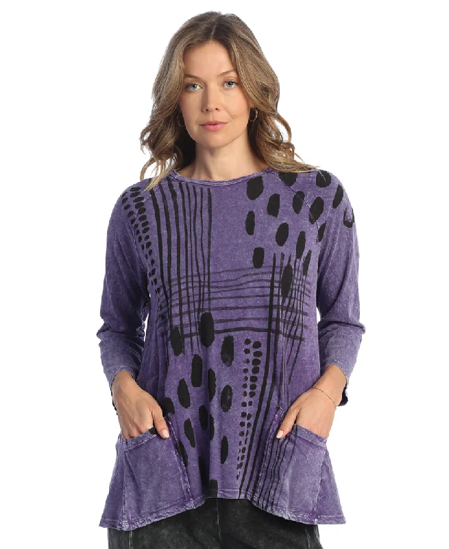 Jess & Jane M12-1875 Women's Purple Mix Match Top