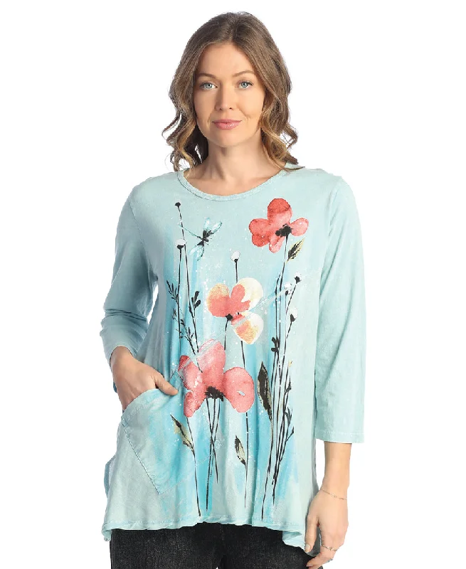 Jess & Jane M62-1828 - Mint Graceful Mineral Slub Tunic