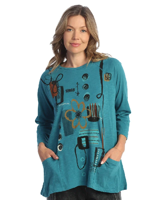 Jess & Jane M12-1884 Jteal Botany Tunic