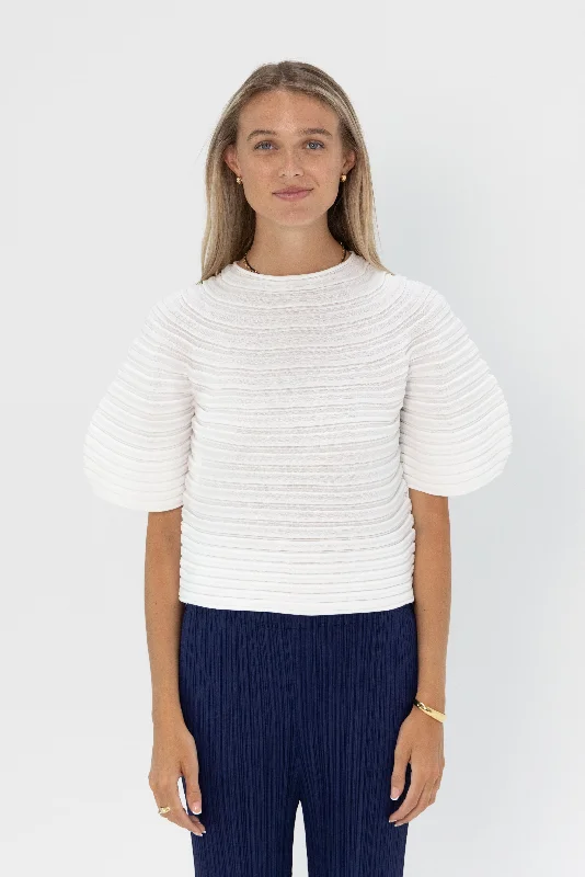 Mushroom Knit, White