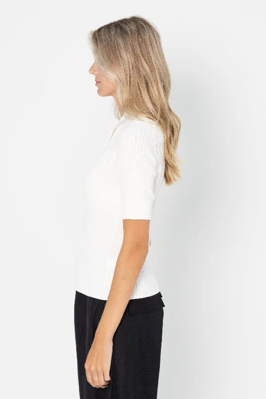 Sera Knit Polo, Off-White