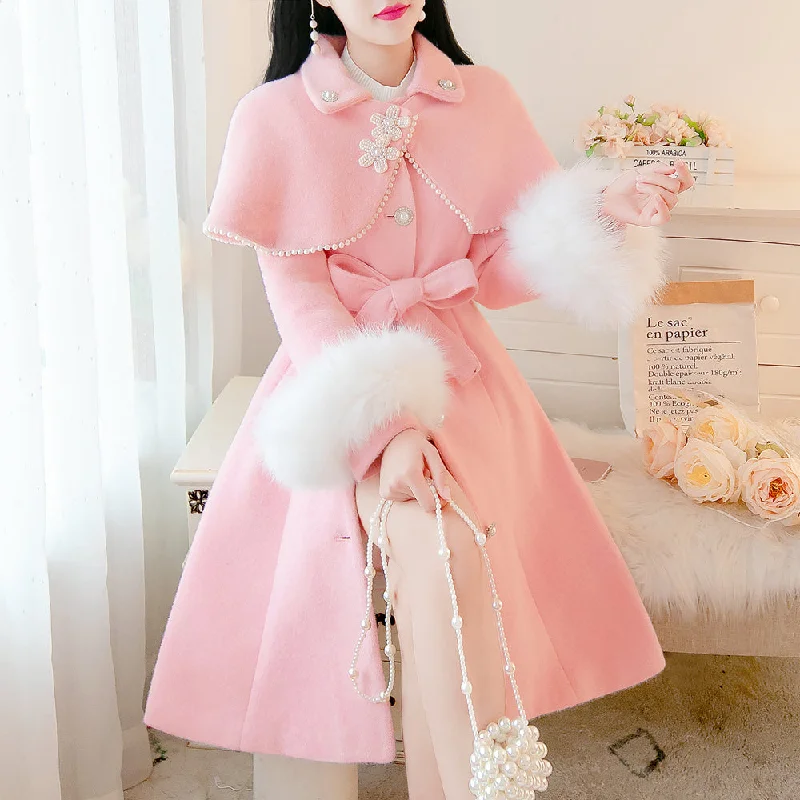 Cute mink wool coat yv31402