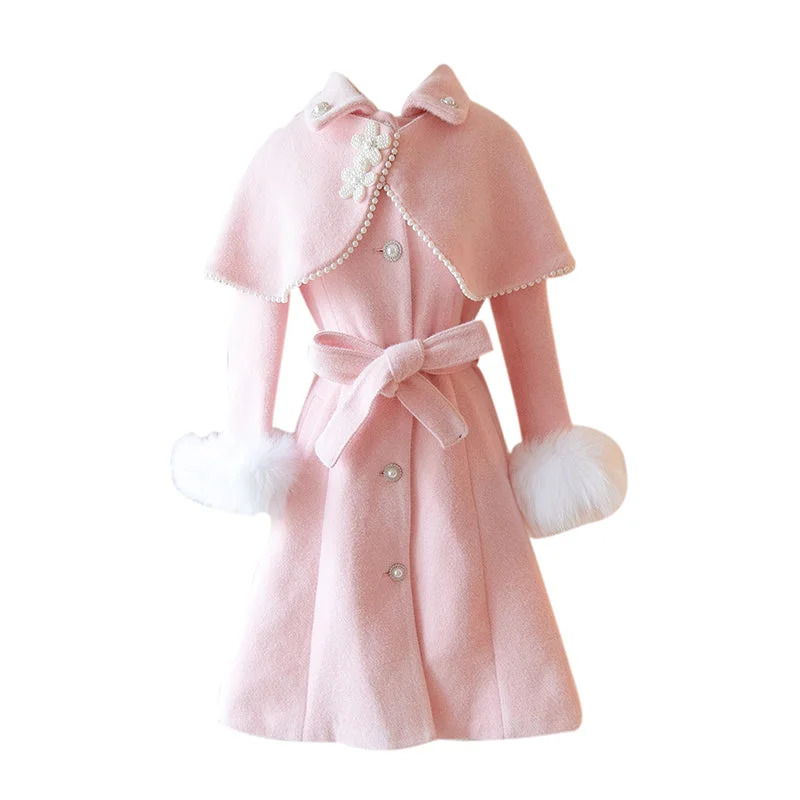 Cute mink wool coat yv31402