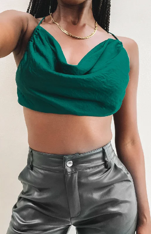 Lioness Born To Be Wild Crop Top Forest Green