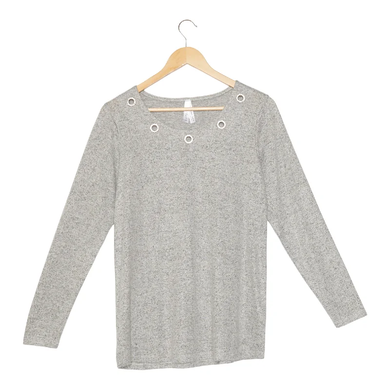 Women's Eyelet Detail Sweater Knit Top