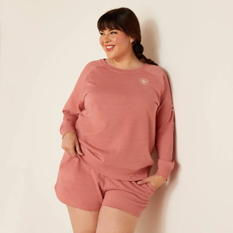 Ariat Women's Logo Sweatshirt in Dusty Rose (Available in Regular & Plus Sizes)