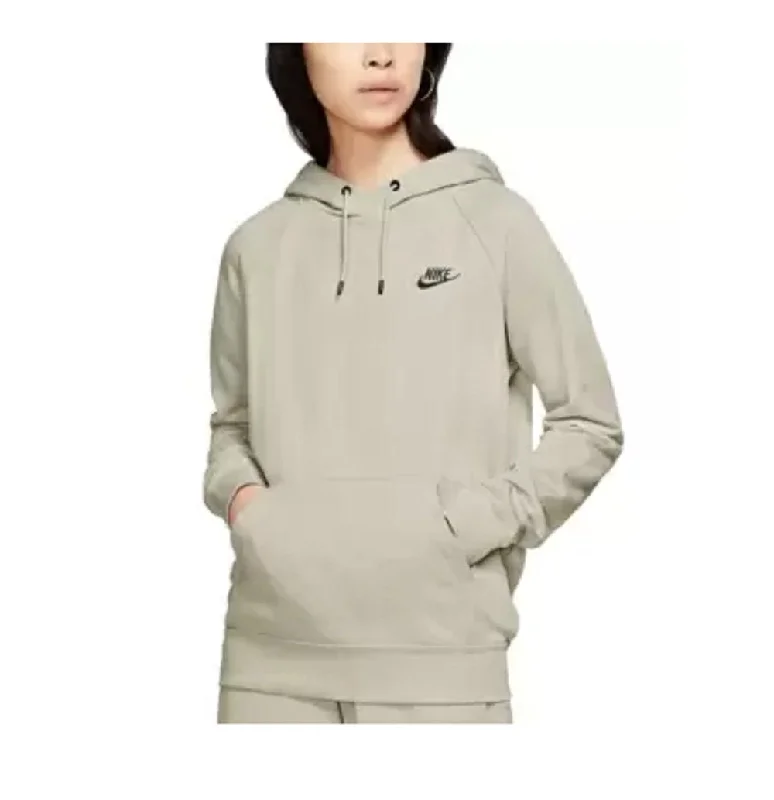 Women's Sportswear Essential Fleece Hoodie, Beige, L, Defective